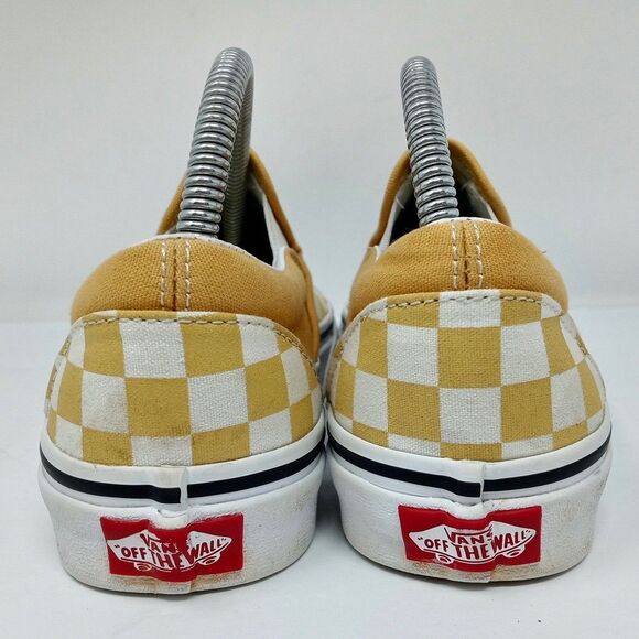 Vans Classic Slip-On Women's Size 5.5 Yellow White Checkerboard Canvas Shoes - Picture 5 of 9